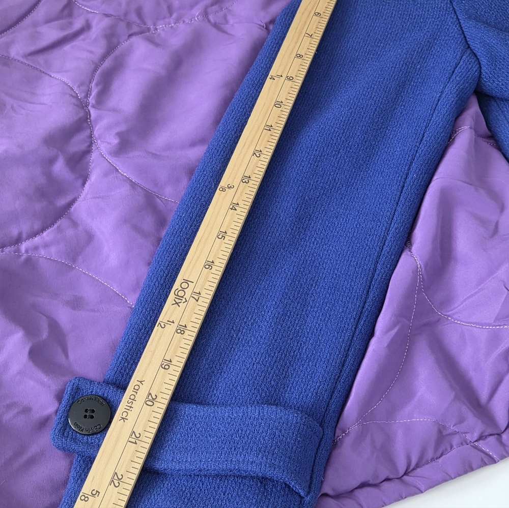 Calvin Klein Wool Coat Women ,Royal Blue Wool Blend Sz 8. - Picture 16 of 16